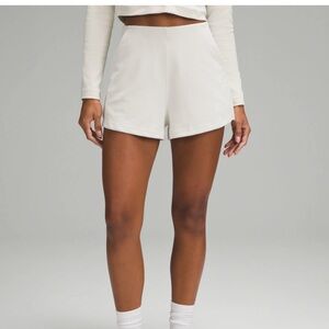 Women's White Ribbed Shorts